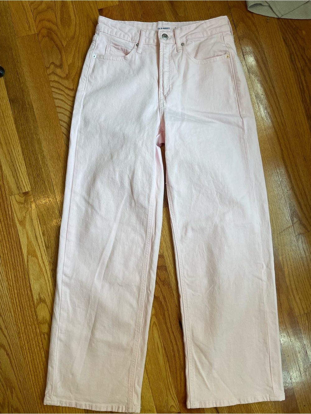 Old Navy Pale Pink Straight-Leg Jeans